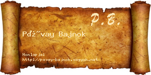 Pávay Bajnok névjegykártya